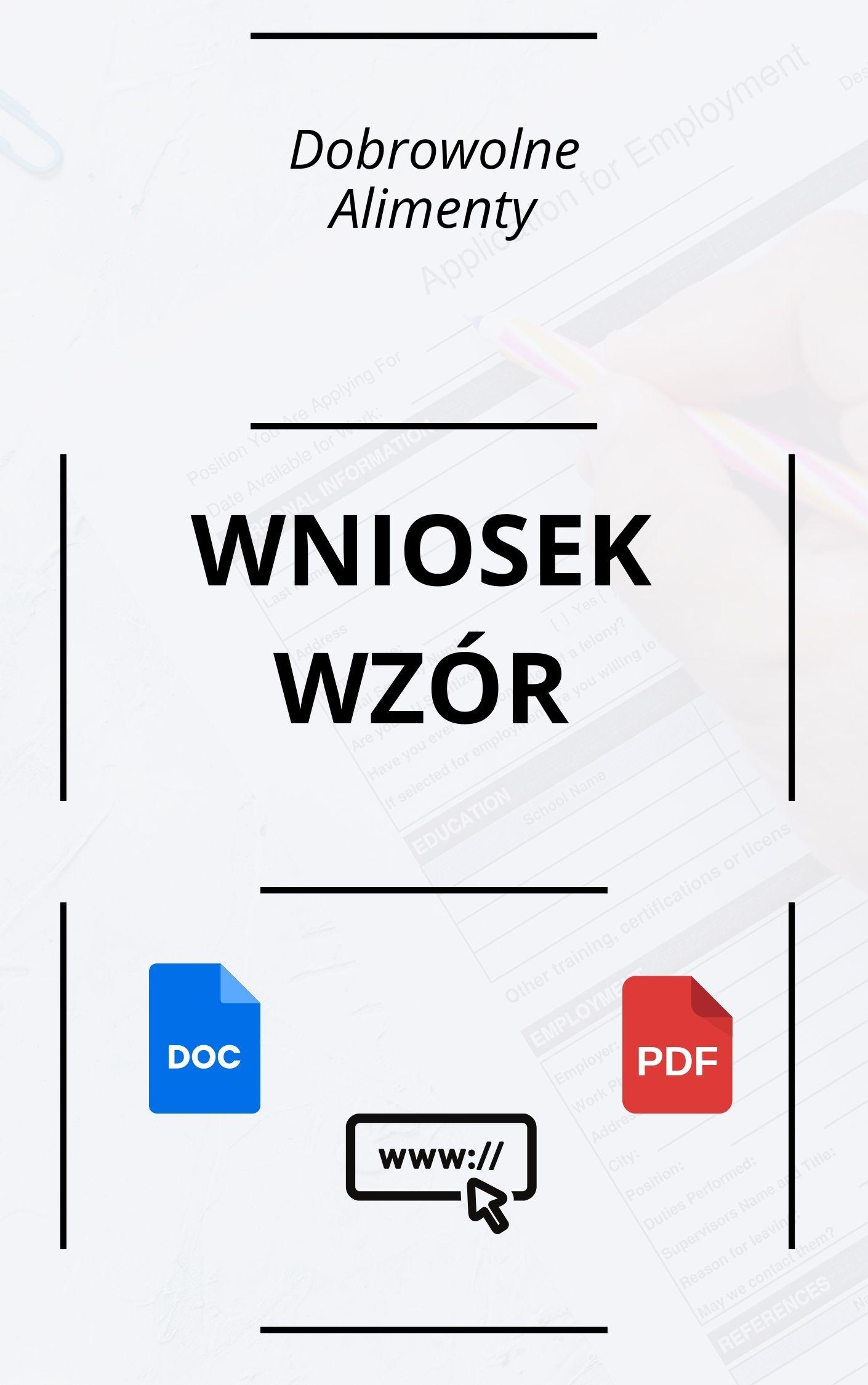 Wniosek O Dobrowolne Alimenty