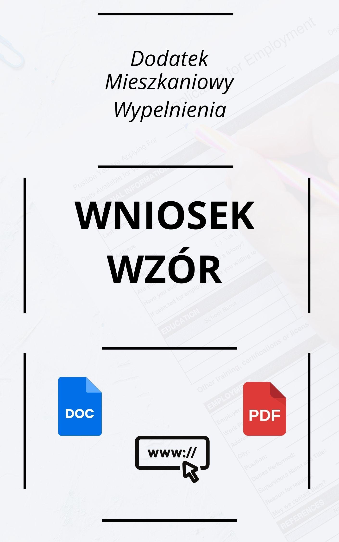 Wniosek O Dodatek Mieszkaniowy Wypełnienia