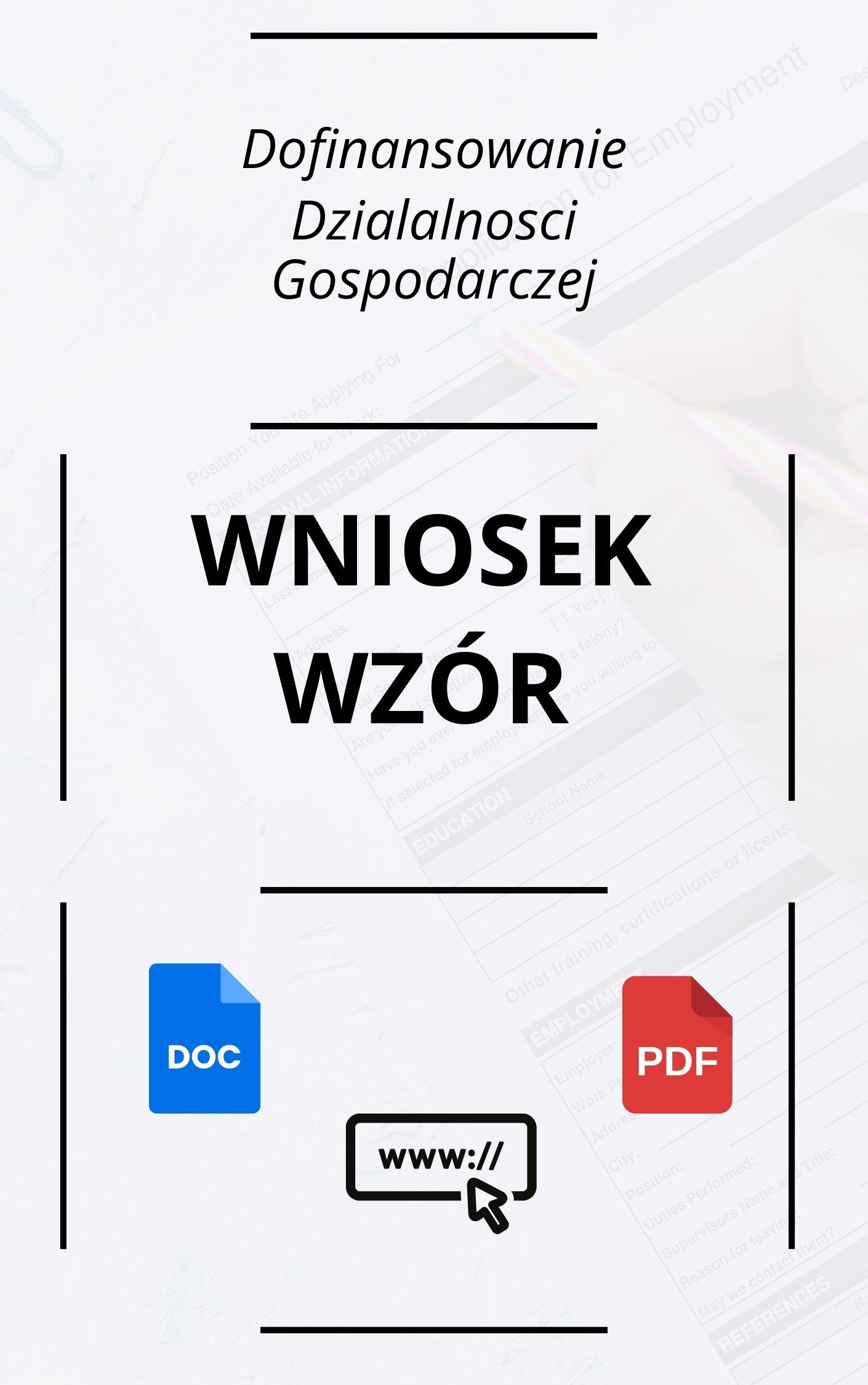 Wniosek O Dofinansowanie Działalności Gospodarczej