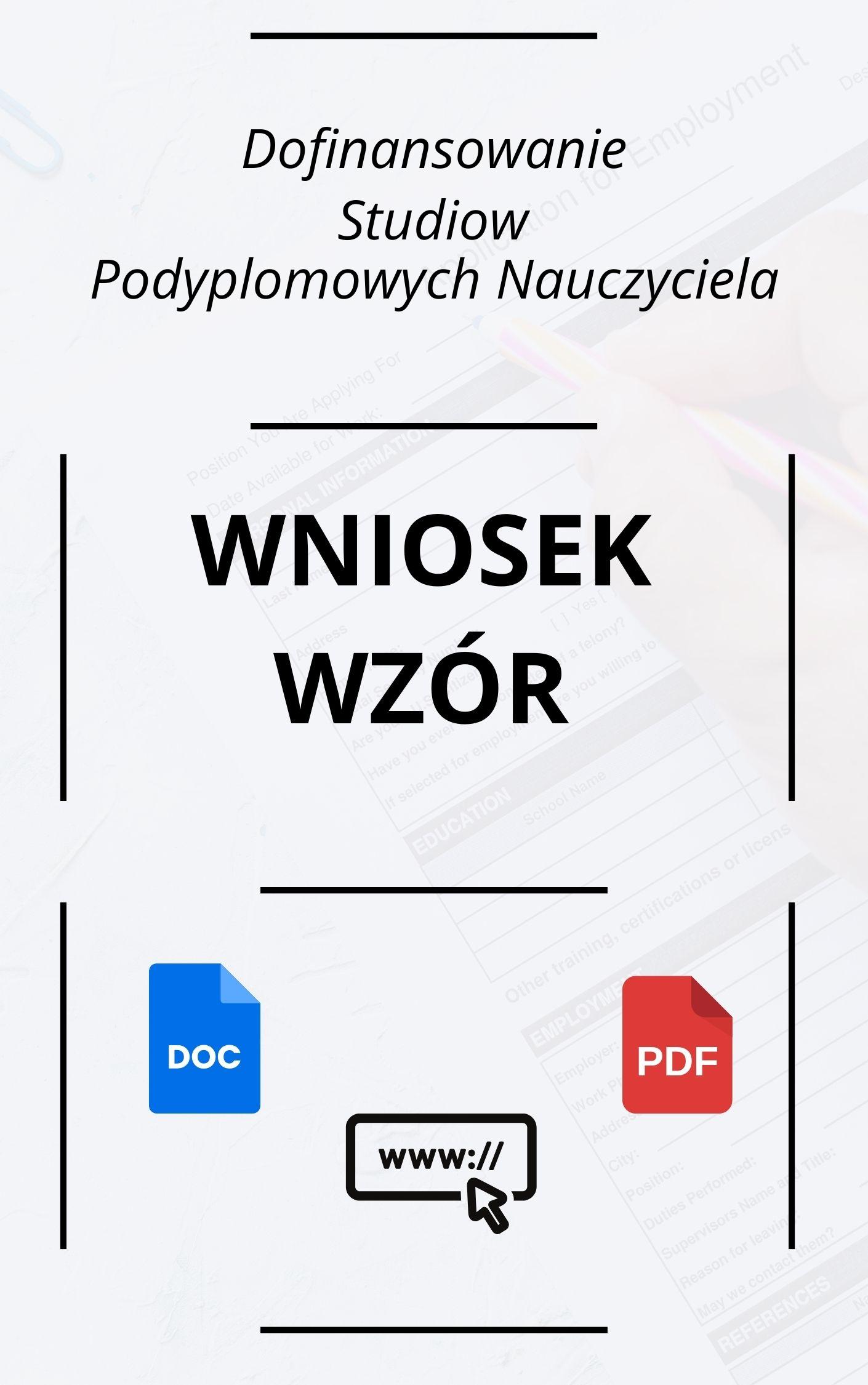 Wniosek O Dofinansowanie Studiów Podyplomowych Nauczyciela