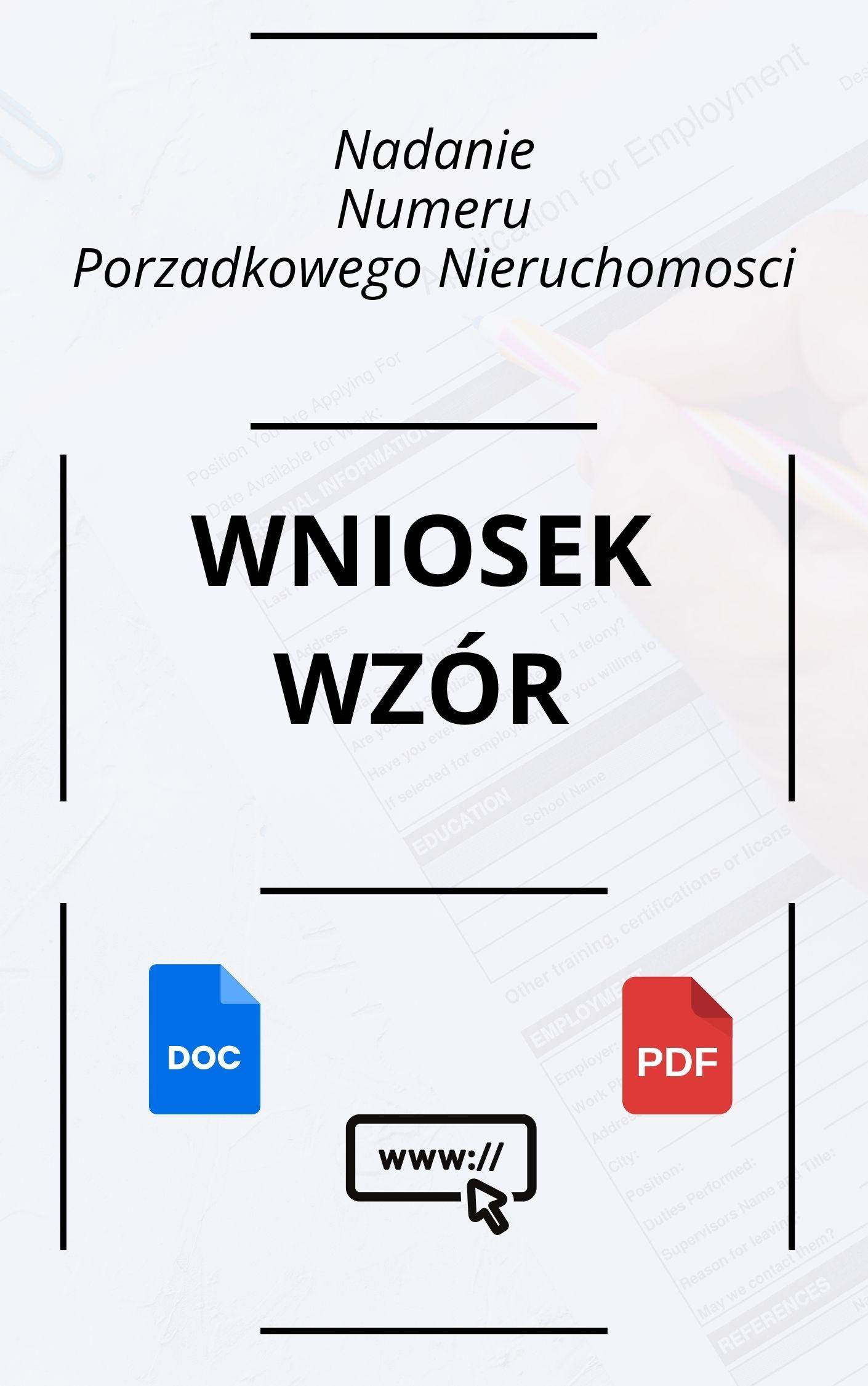 Wniosek O Nadanie Numeru Porządkowego Nieruchomości