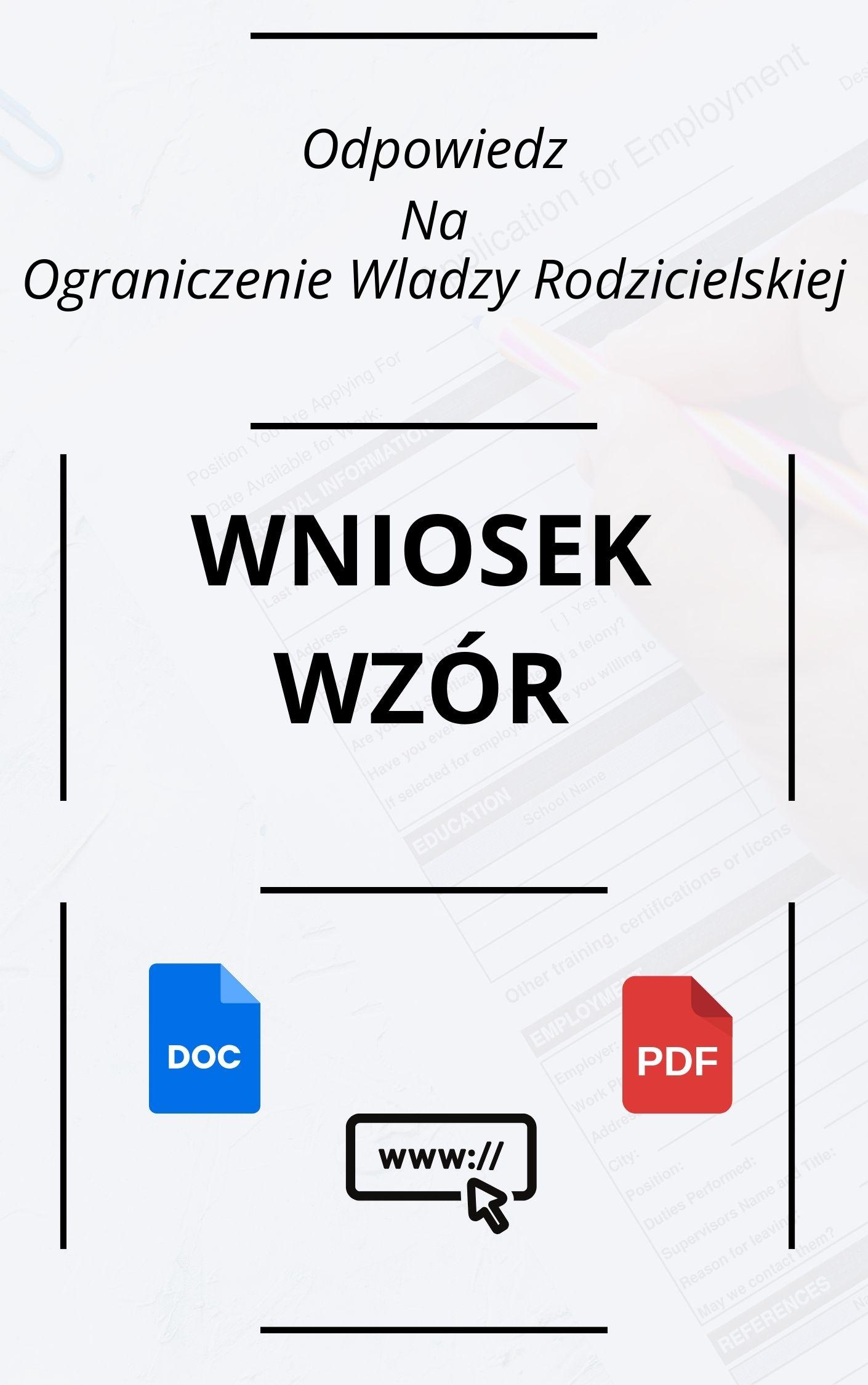 Odpowiedź Na Wniosek O Ograniczenie Władzy Rodzicielskiej