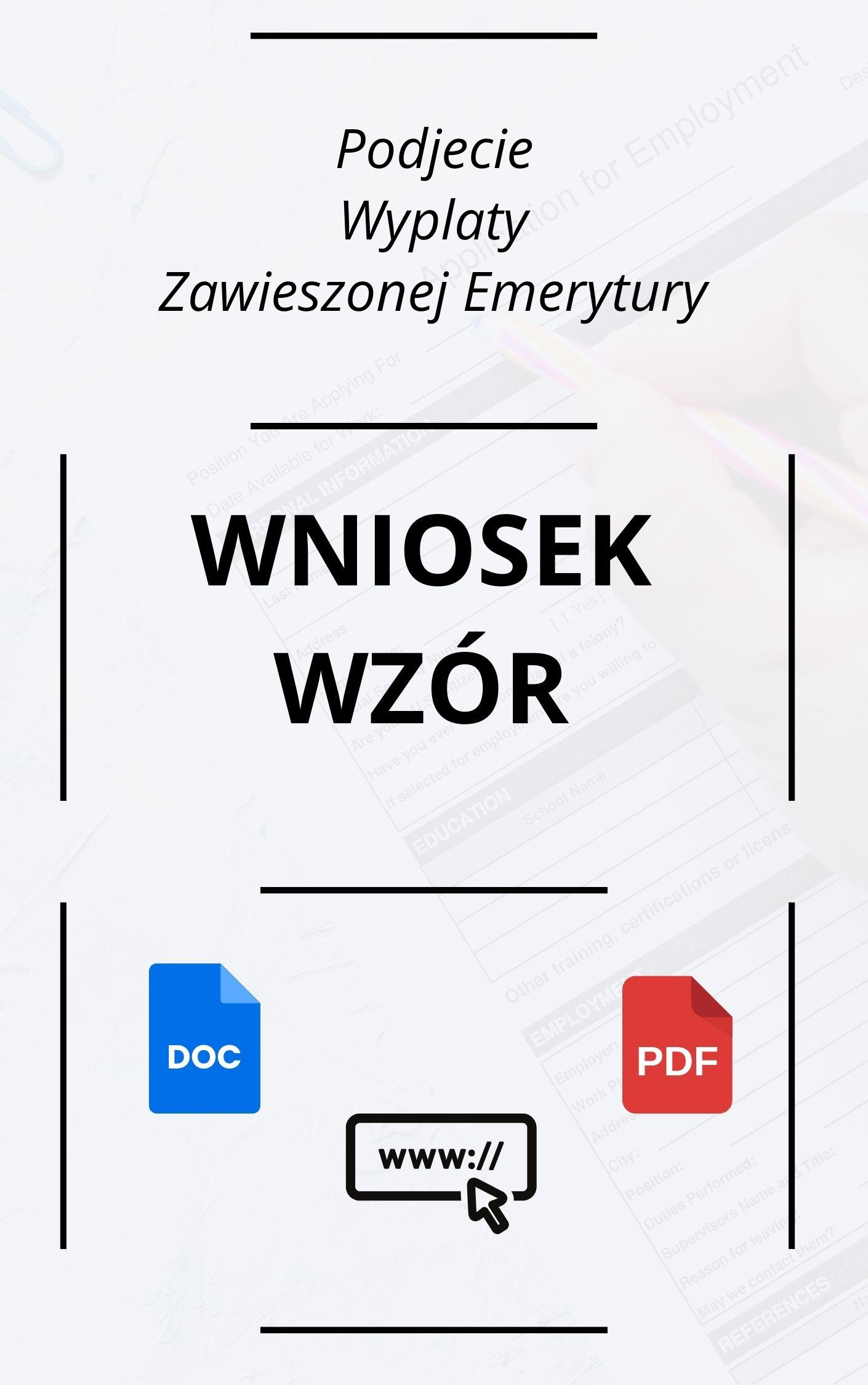 Wniosek O Podjęcie Wypłaty Zawieszonej Emerytury