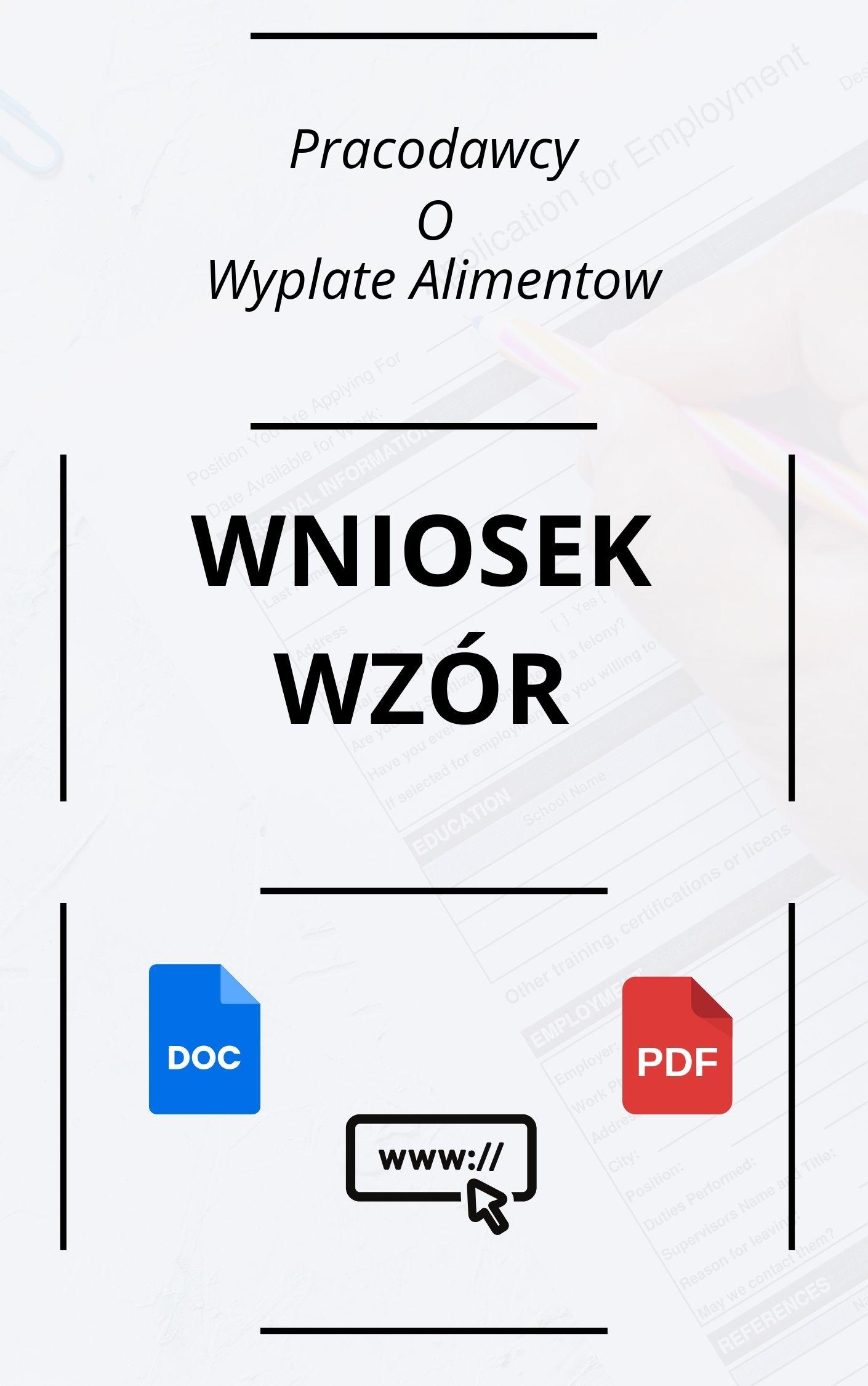 Wniosek Do Pracodawcy O Wypłatę Alimentów