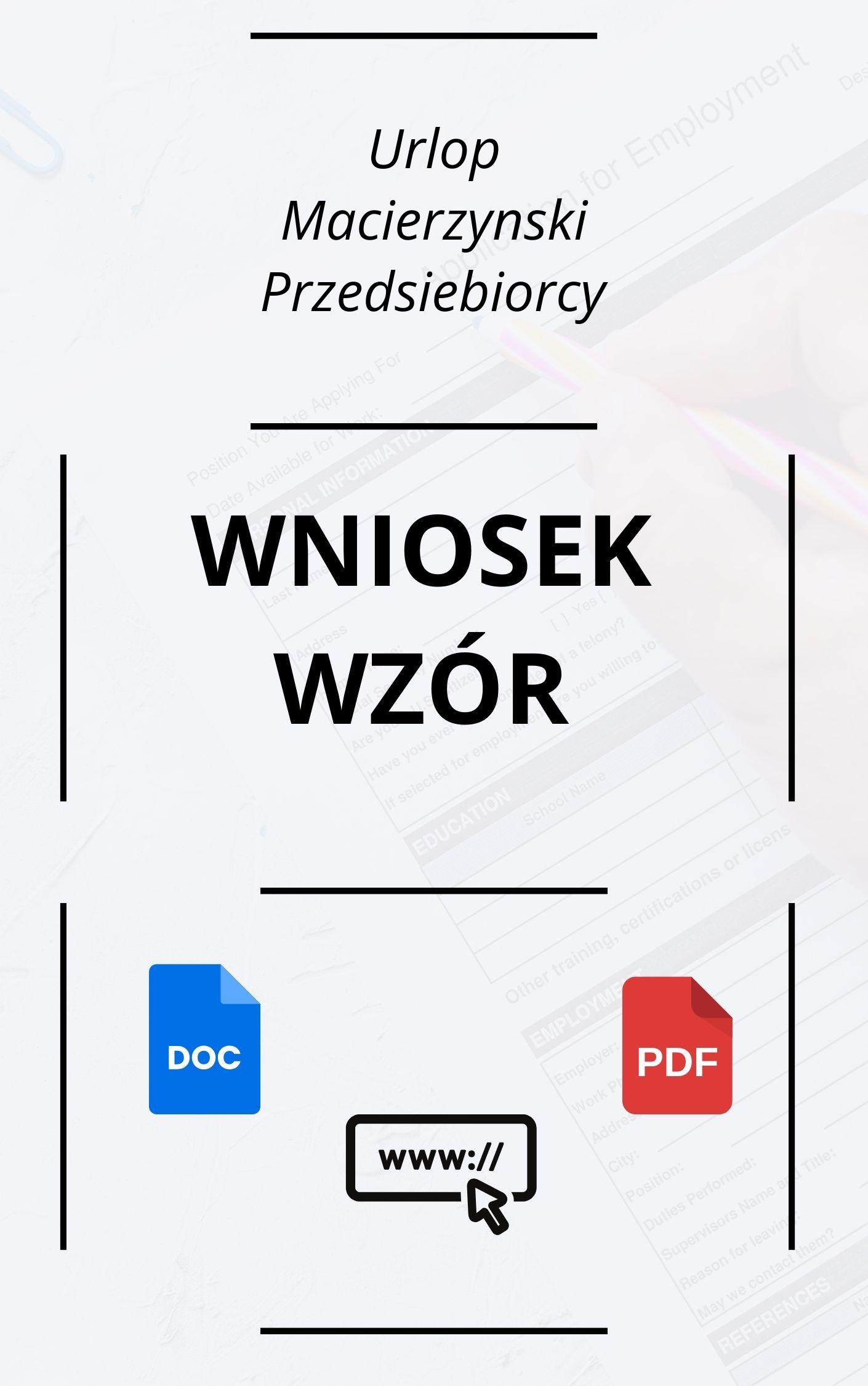 Wniosek O Urlop Macierzyński Przedsiębiorcy