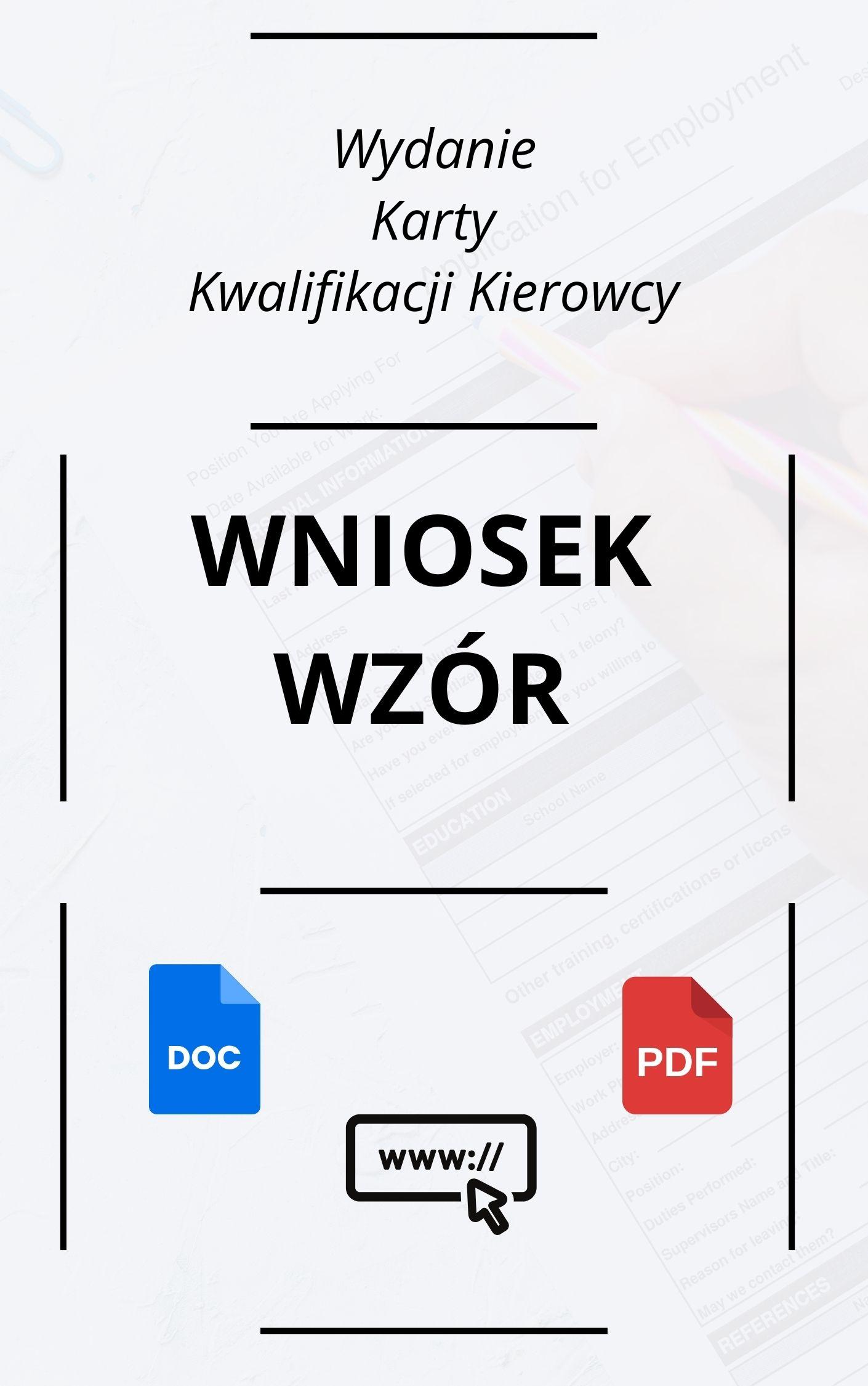 Wniosek O Wydanie Karty Kwalifikacji Kierowcy