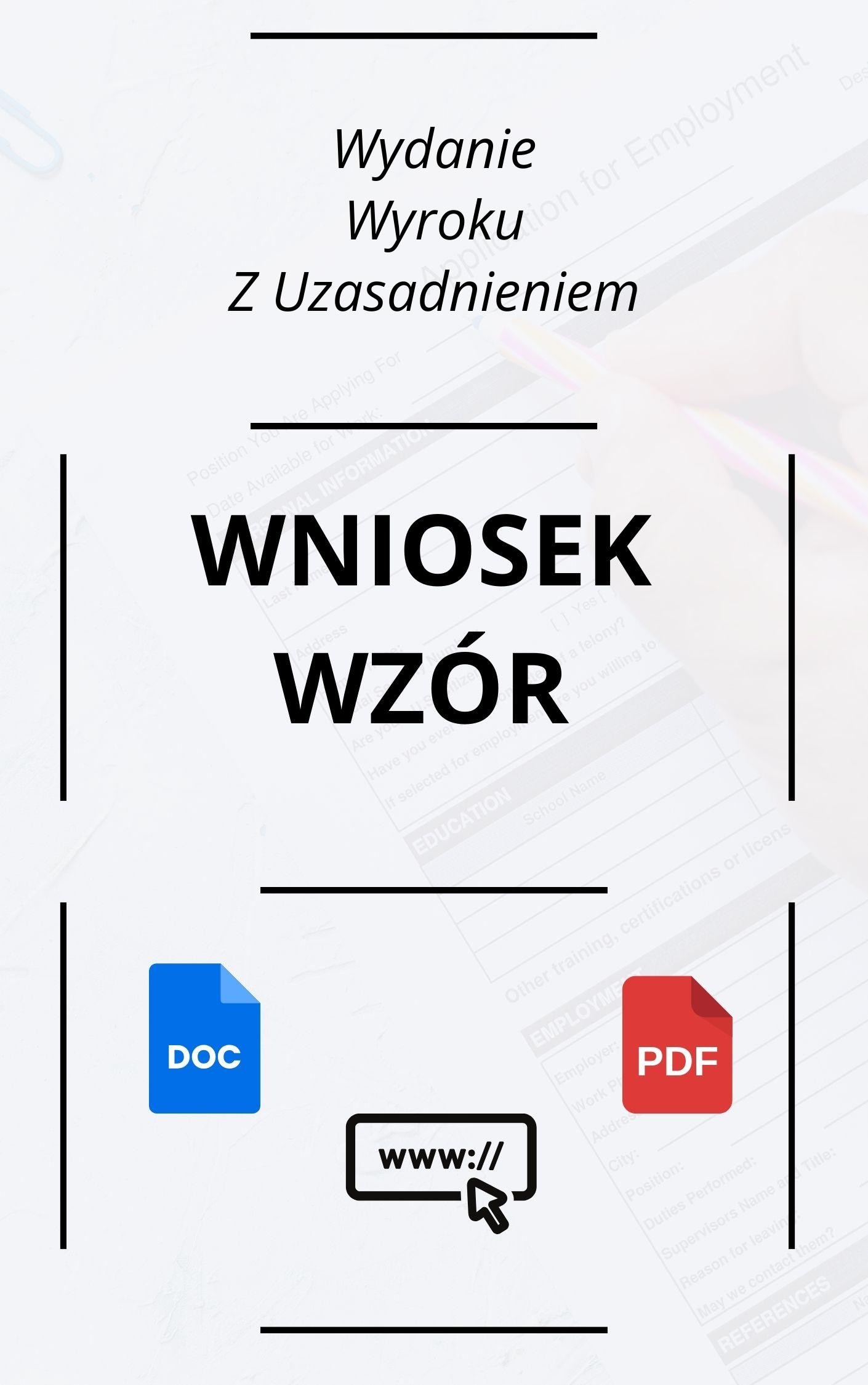 Wniosek O Wydanie Wyroku Z Uzasadnieniem