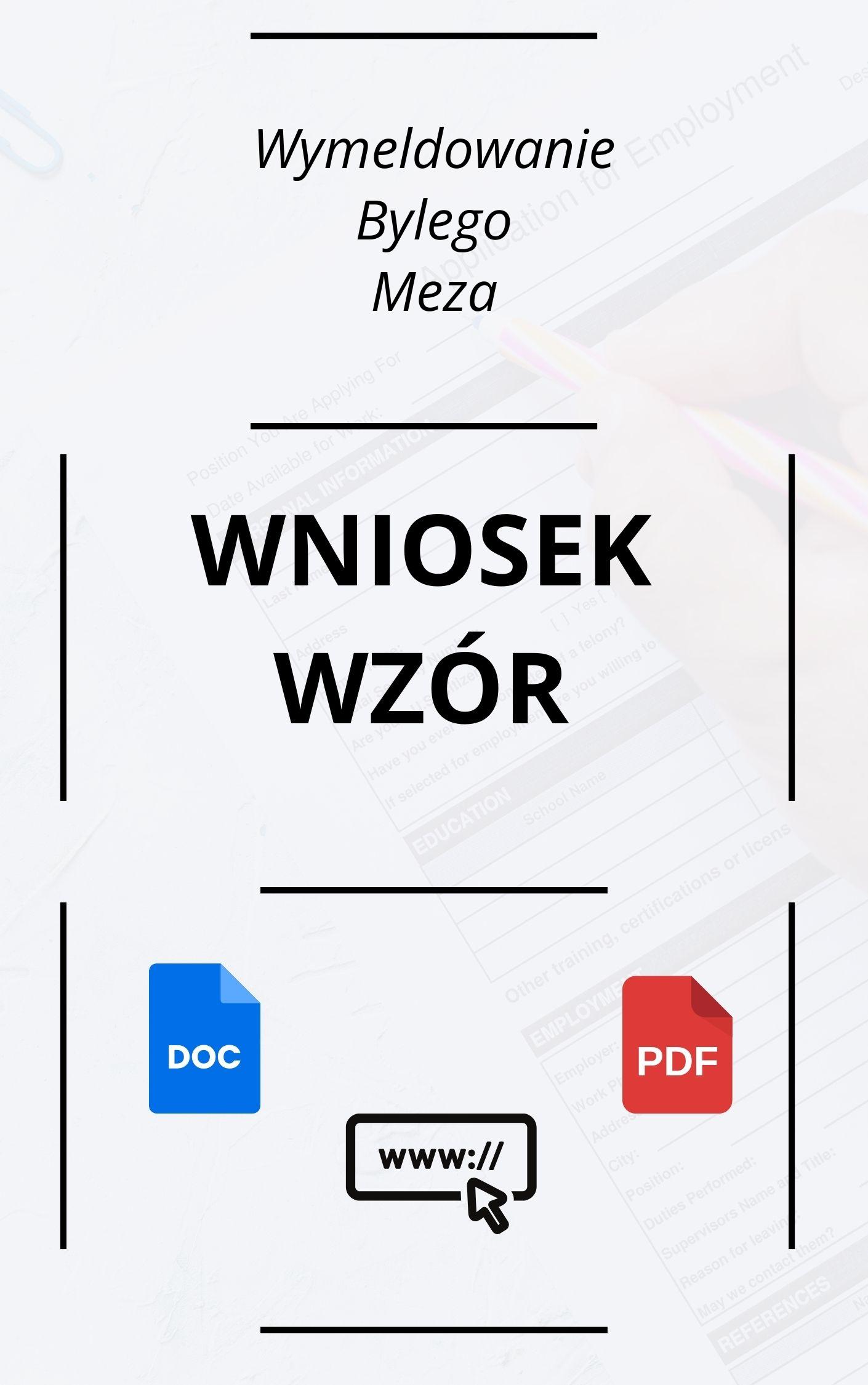 Wniosek O Wymeldowanie Byłego Męża