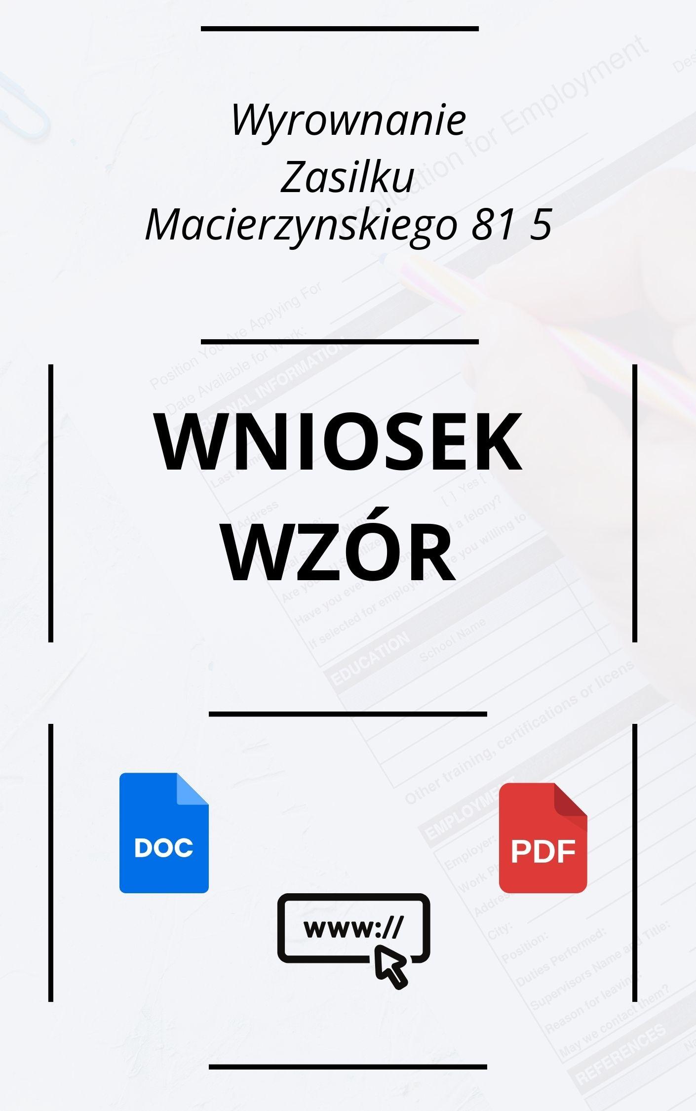 Wniosek O Wyrównanie Zasiłku Macierzyńskiego 81 5