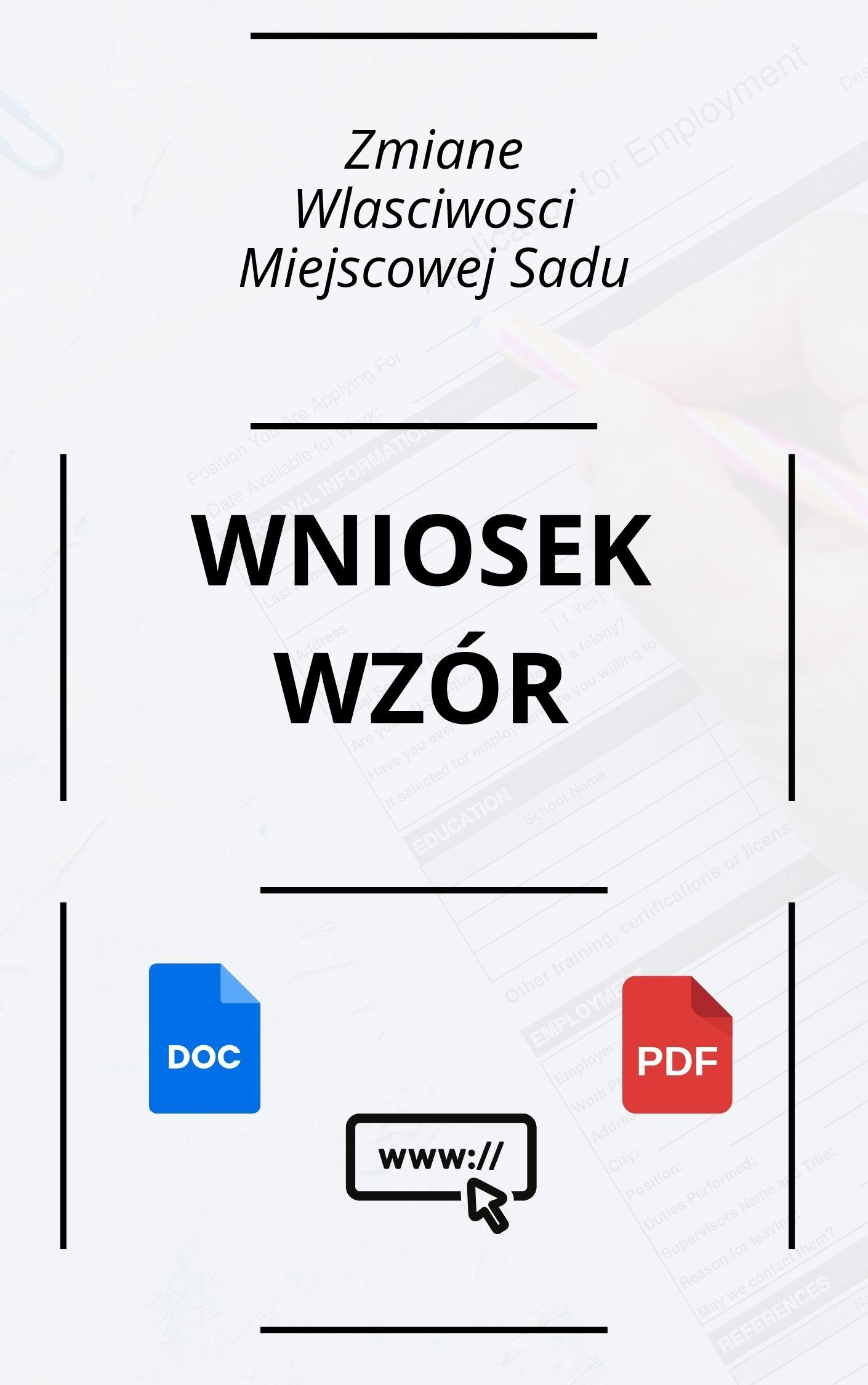 Wniosek O Zmianę Właściwości Miejscowej Sądu