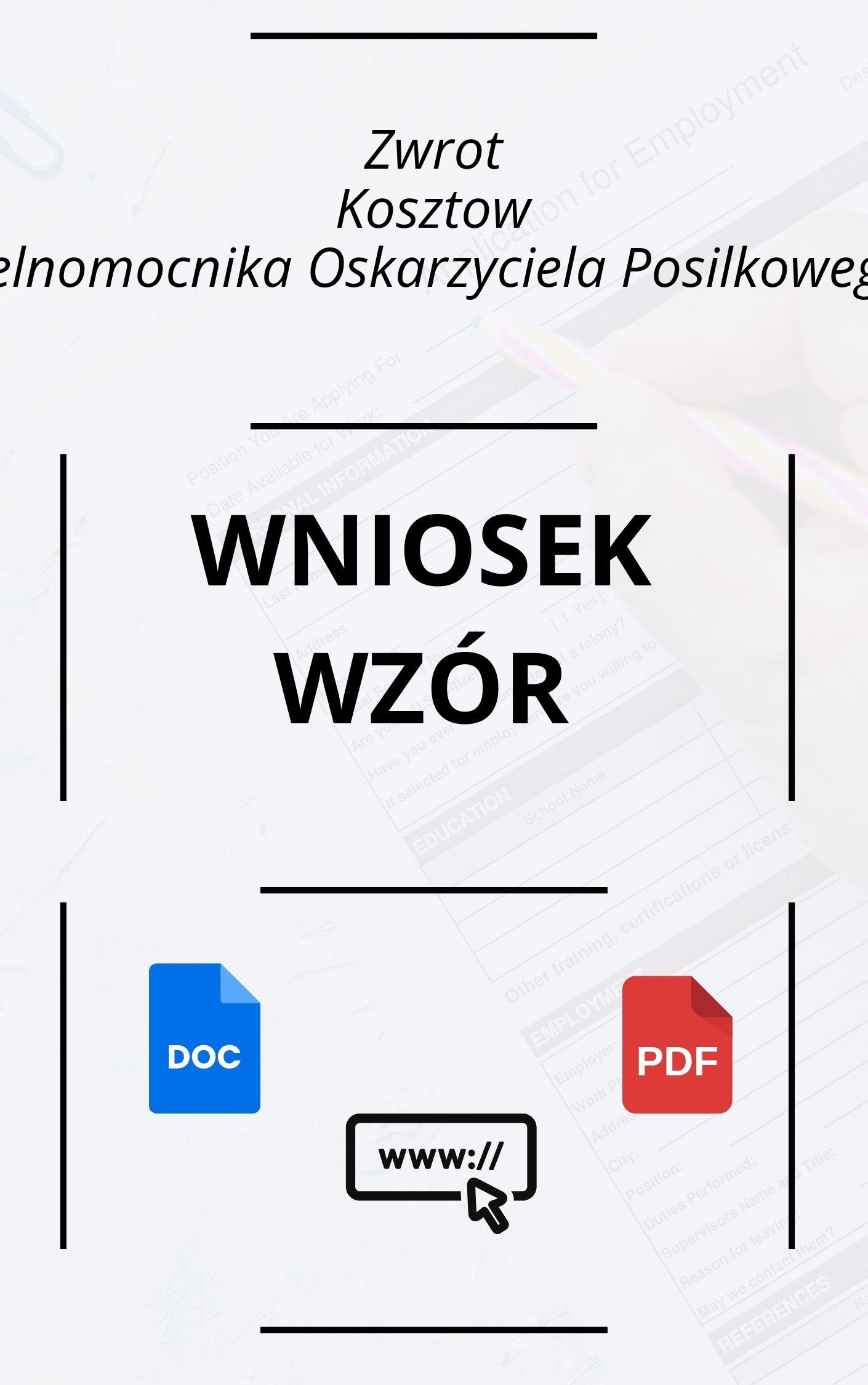 Wniosek O Zwrot Kosztów Pełnomocnika Oskarżyciela Posiłkowego